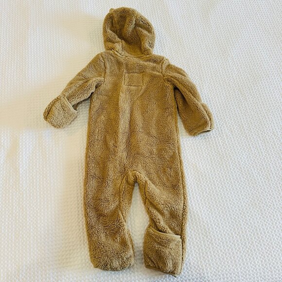 The North Face Campshire One piece Tan Fleece Sherpa 12-18m Khaki Hooded Suit - Picture 5 of 8